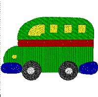 Bus embroidery design