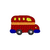 Bus embroidery design