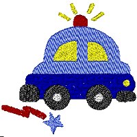 Police car embroidery design