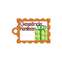 Gese&euml;nde kersfees borduurontwerp met lussie