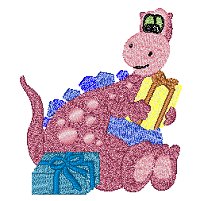 Dragon opening Christmas presents