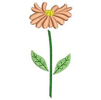 Embroidery design of an orange flower
