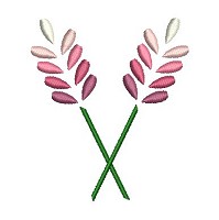 Embvroidery design os 2 pink and white flowers on stems