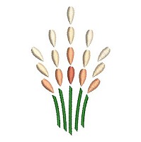 Embroidery design of 4 flowers