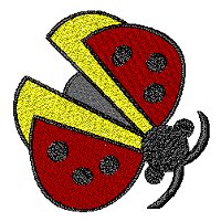 Ladybird design with open wings