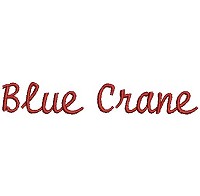 Embroidery design of the word 'Blue Crane'