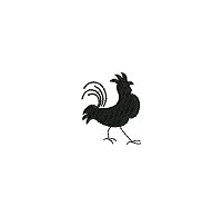 Embroidery design of a rooster.
