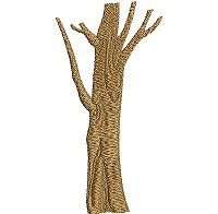 Embroidery design of a brown tree trunk.