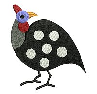 Guinea fowl embroidery design no 1.