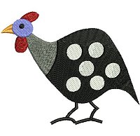 Guinea fowl embroidery design no 3.