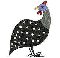 Guinea fowl embroidery design no 5.