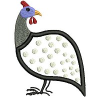 Guinea fowl embroidery design no 5.