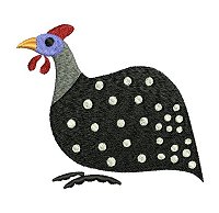 Guinea fowl embroidery design no 6.