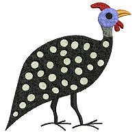 Guinea fowl embroidery design no 7.