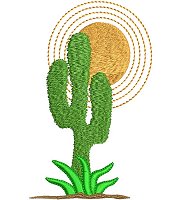 Embroidery design of a cactus plant.