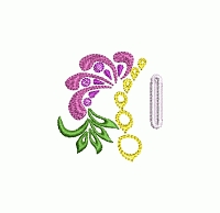 Abstract floral buttonhole embroidery design