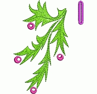 Abstract floral buttonhole embroidery design