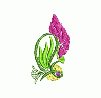 Abstarct floral buttonhole embroidery design