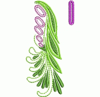 Abstract floral buttonhole embroidery design