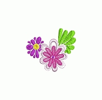 Abstract floral embroidery design