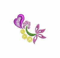 Abstract floral embroidery design