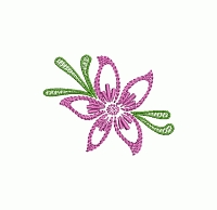 Abstract floral embroidery design