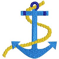Embroidery design of an anchor.