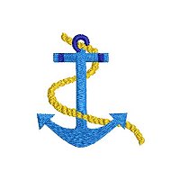 Small embroidery design of an anchor.