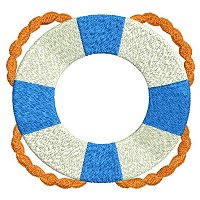 Embroidery design of a life buoy.