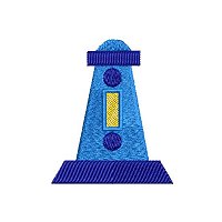 Small embroidery design of a light house.