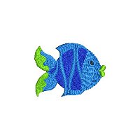 Embroidery design of a small fish.