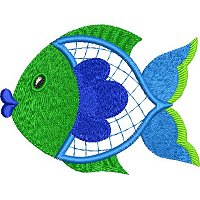 Embroidery design of a fish.