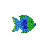 Embroidery design of a small fish.