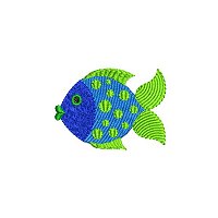 Embroidery design of a small fish.