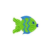 Embroidery design of a small fish.