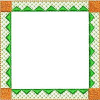 Embroidery design of a frame.