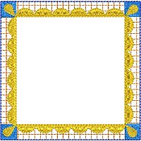 Embroidery design of a frame.