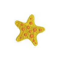 Embroidery design of a small sea star.