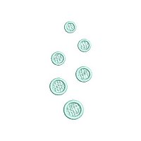 Embroidery design of bubbles under water.