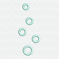Applique embroidery design of bubbles under water.