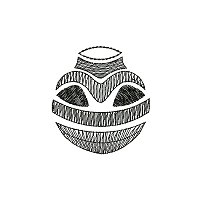 Ethnic embroidery design of a clay pot.