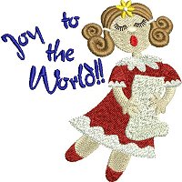 "Joy to the world" embroidery design.