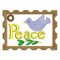 Large peace embroidery design