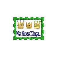 "We three kings" embroidery design without a tag.