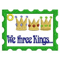 Large "We three kings" embroidery design.