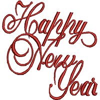 Happy New Year free embroidery design.