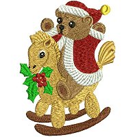 Embroidery design of a christmas bear