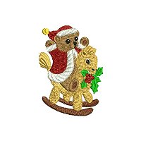 Embroidery design of a christmas bear
