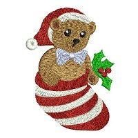 Embroidery design of a christmas bear