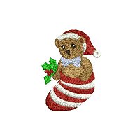 Embroidery design of a christmas bear